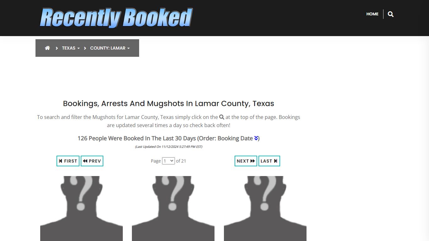 Bookings, Arrests and Mugshots in Lamar County, Texas - Recently Booked