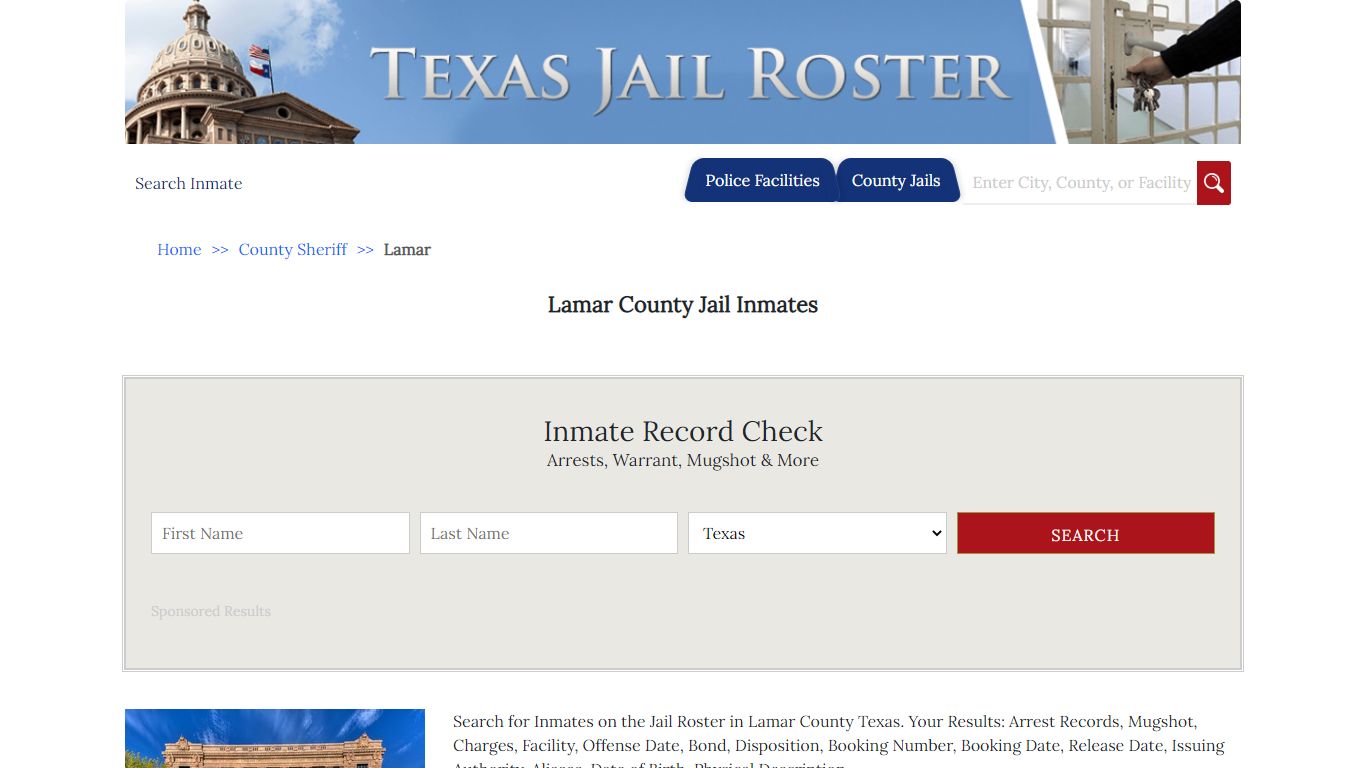 Lamar County Jail Inmates - Jail Roster Search
